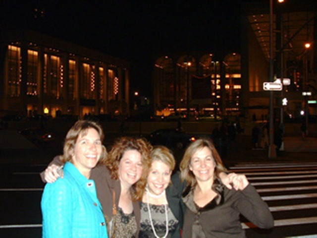 Lincoln Center, New York City.  After a fabulous dinner, my sister Amy, my friend Jana, and my sister Emily enjoy painting NYC as red as we can! One of the amazing things of these past weeks at the MET is how many beloved people made the trip to take part in the event; family from all over the country (both young and old alike!), friends from every coast and all places in between, teachers and colleagues – it has filled me with such joy and celebration. You see, for a person to make it to the stage of the Metropolitan Opera, it takes influence, inspiration, guidance and support from so many people. On Nov 2nd, I felt all of those people on stage with me!  November, 2005
