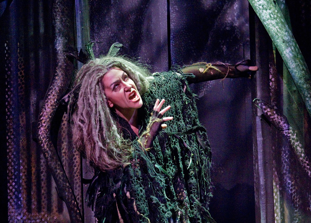 Sycorax enters at her lowest point, vocally as well as physically, and she begins to sing of her pain and bitterness over her fate. I loved exploring with vocal colors I had never used before to try and depict a creature of the earth, in great despair.  ©Ken Howard